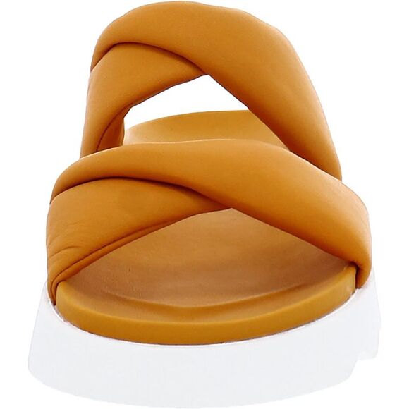 Sorel Womens Vibe Twist Orange Leather Slip On Summer Slide Sandals Shoes Used - Picture 4 of 5